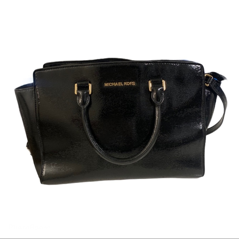 Black embossed Michael kors purse